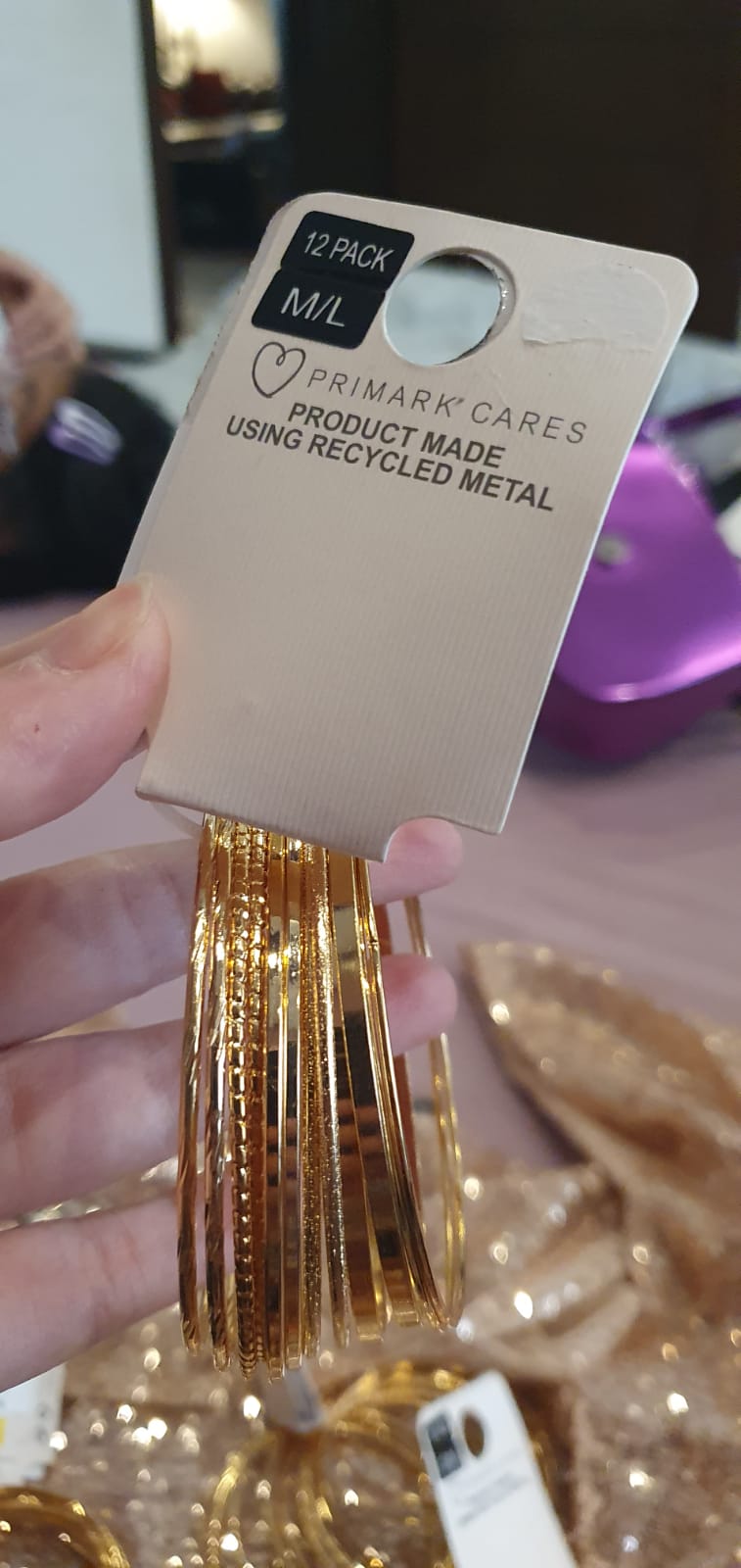 Primark Uk 12 gold bangles medium to large wrists