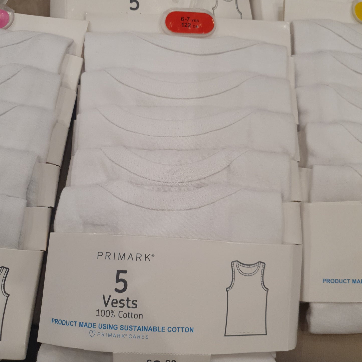 Primark Uk pack of 5 boys cotton vests