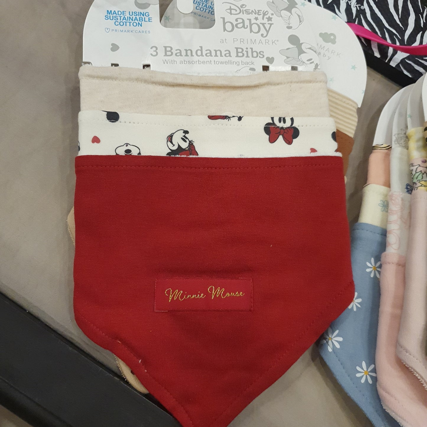 Primark baby set of 3 bandana bibs towelling back