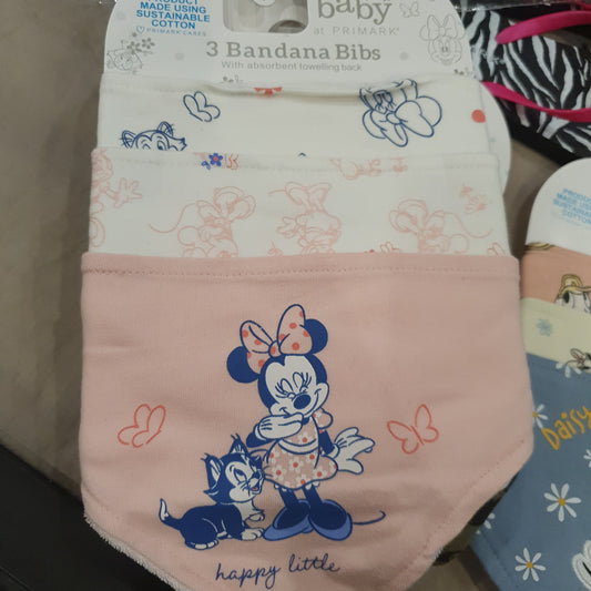 Primark baby set of 3 bandana bibs towelling back