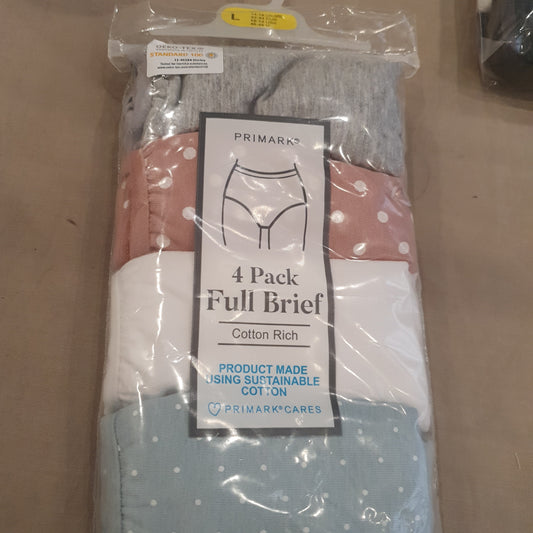 Primark ladies 4 pack full brief underwears