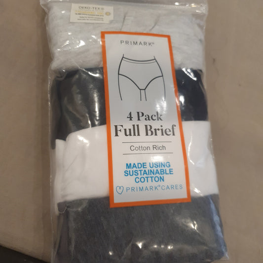 Primark ladies 4 pack full brief underwears