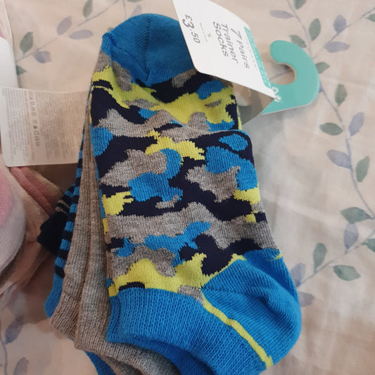 Primark boys ankle socks 7 pairs size 30.5-36