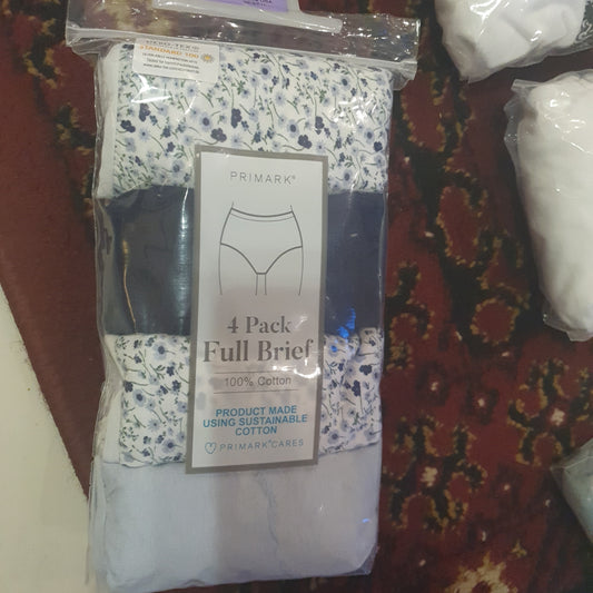 Primark ladies 4 pack full brief underwears