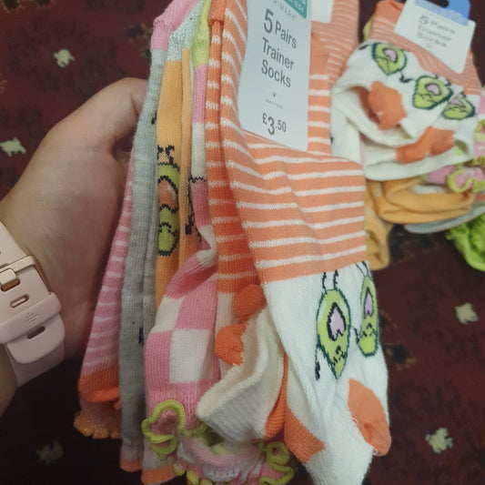 Primark girls 5 pairs trainer socks