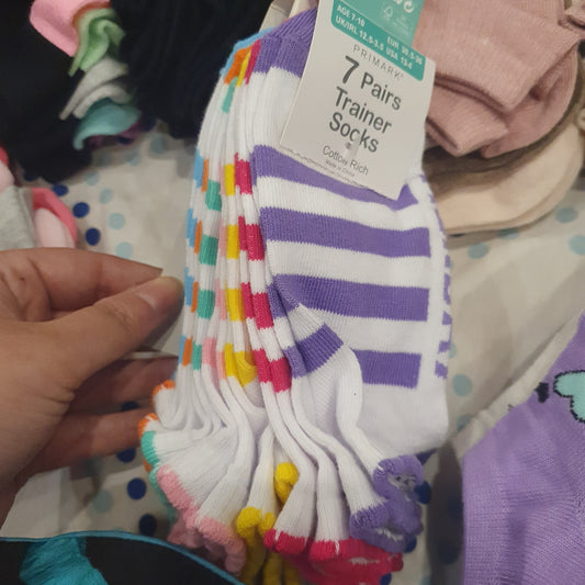 Primark girls 7 pairs trainer socks