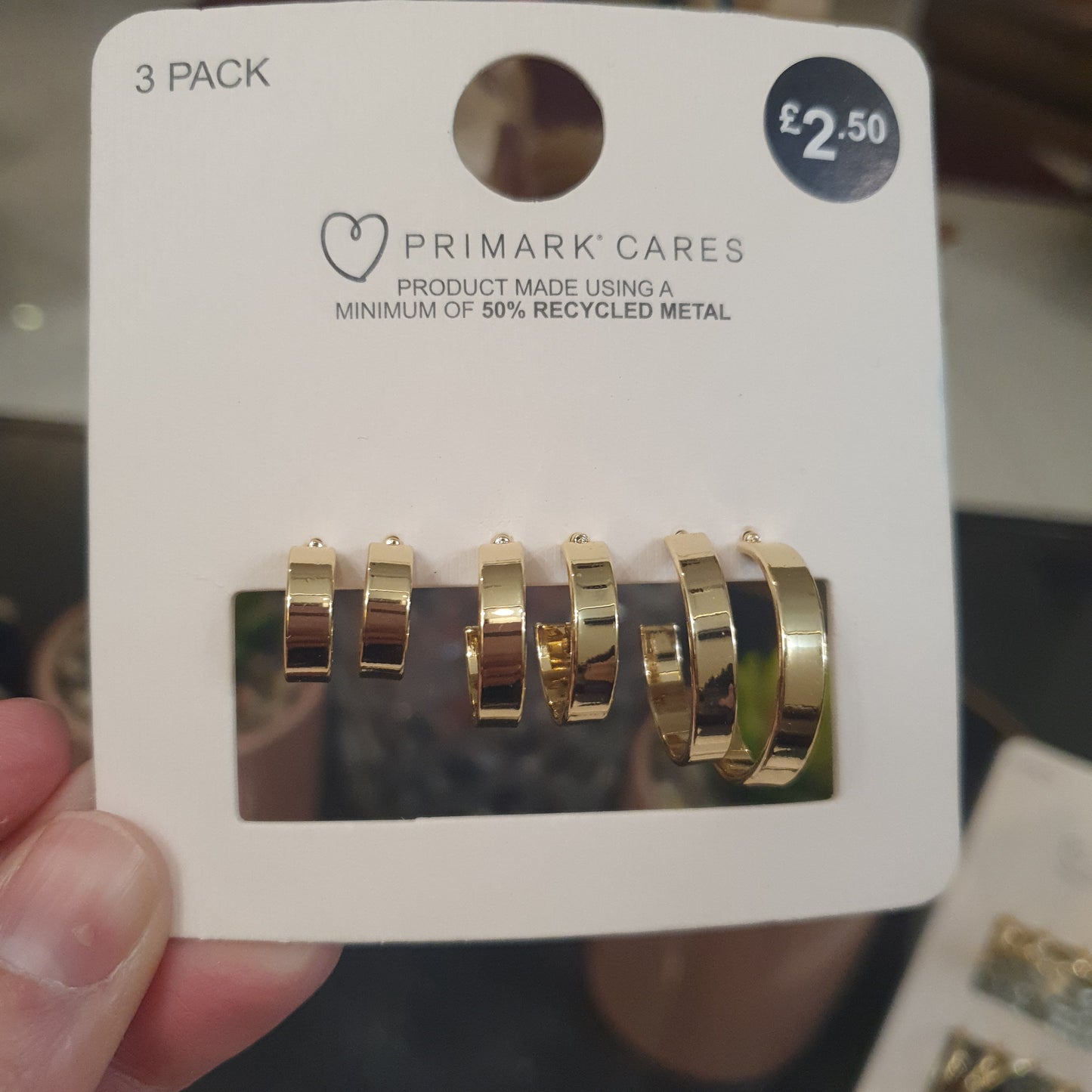 Primark 3 pack Hoop set earrings gold