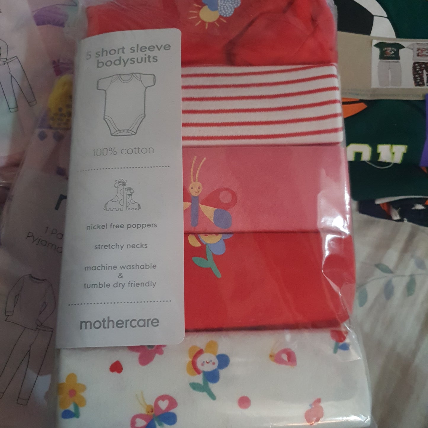 Mothercare Uk pack of 5 baby cotton bodysuits