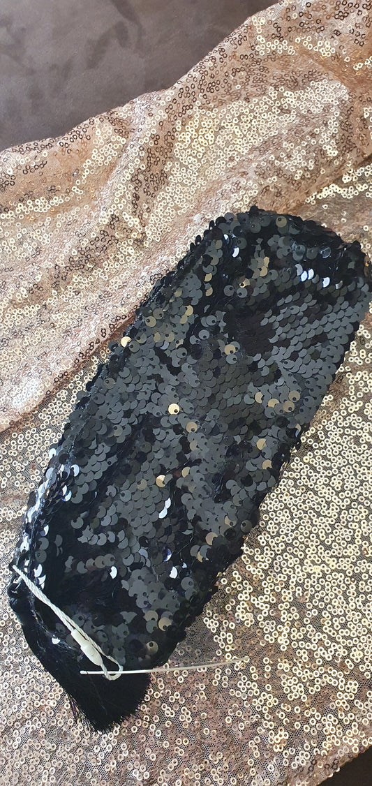 Primark black sequin make up pouch bag