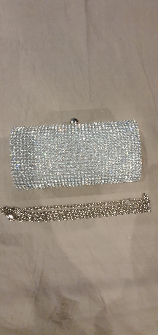 Koko Uk Diamante Rhinestone Ladies Clutch Bag Silver