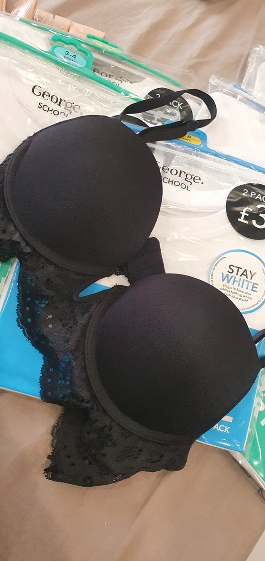 Matalan Uk push up bra with lace black 34 A