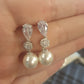 Zircon Diamante Rhinestone Pearl Earrings E11