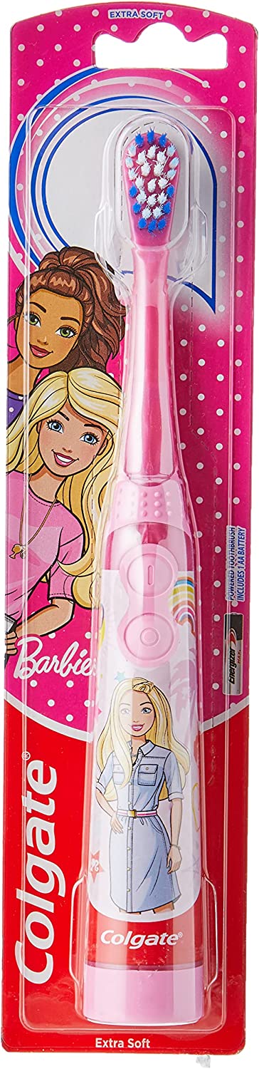 Colgate barbie Toothbrush For Kids, Battery Powered Electric Toothbrush, Age 3+, Kids Toothbrush With Extra Soft Bristles