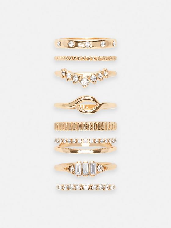 Primark 8 gold rings set large  size