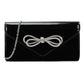 Amazon UK Black Patent Diamante Bow Ladies Clutch Bag