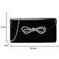 Amazon UK Black Patent Diamante Bow Ladies Clutch Bag