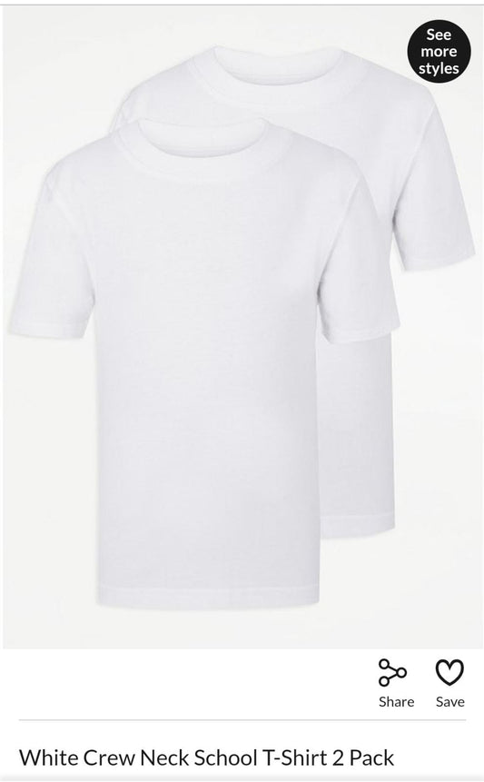 George Uk pack of 2  cotton white tshirts