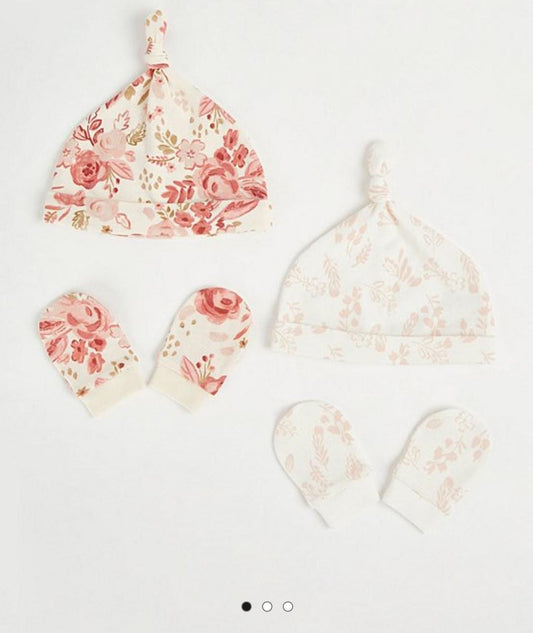 George Uk hat set of 2 girls baby size newborn up to 3 months