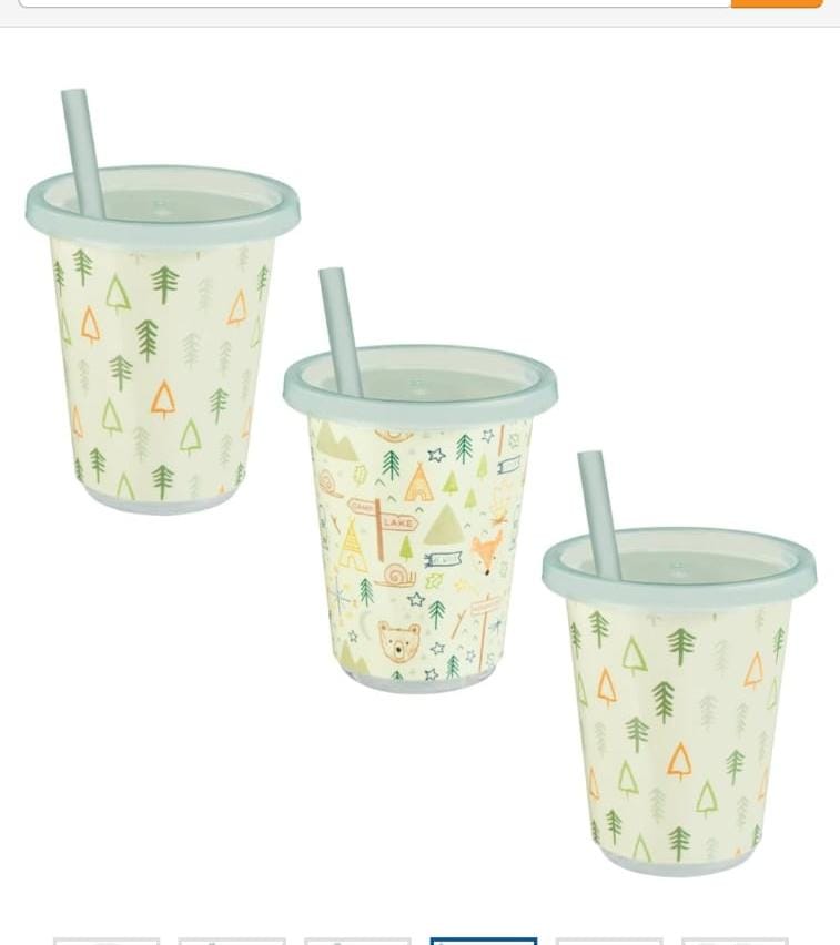 Bm bargains  Uk kids glass with lid and straw