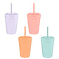 Bm bargains  Uk kids glass with lid and straw set of 4