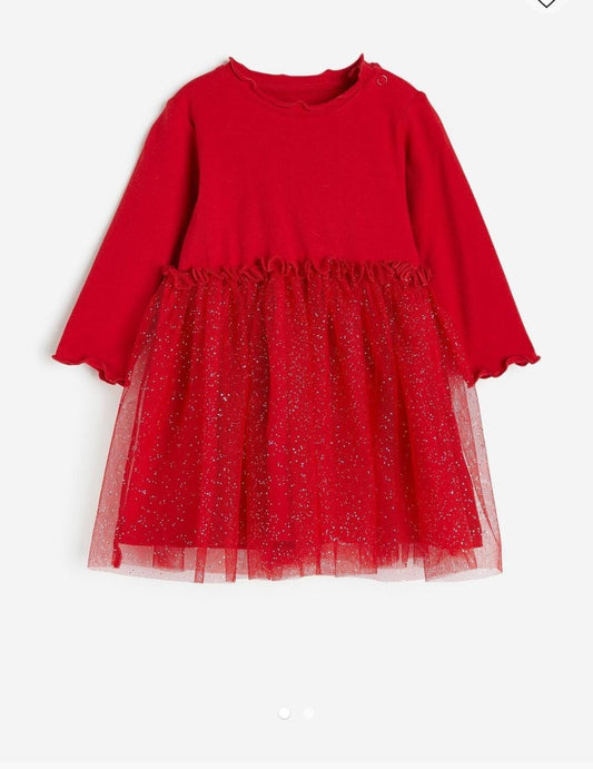 H&m uk red glitter dress