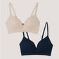 2 Pack Nude & Navy Seamless Moulded Bras