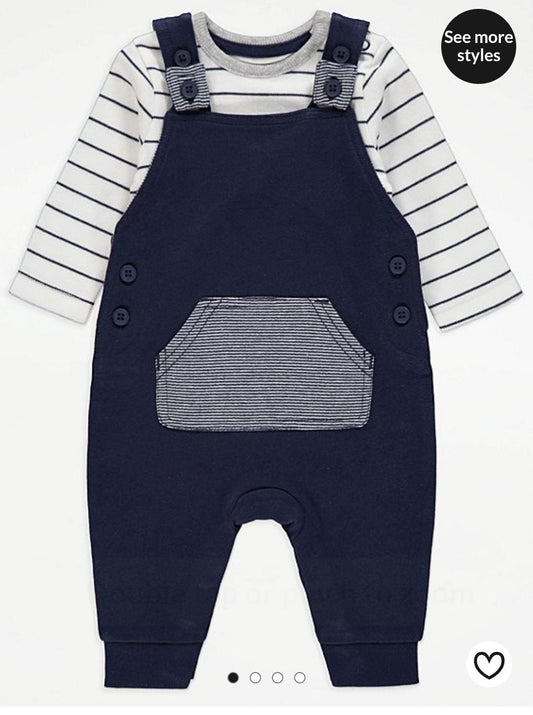 George Uk baby dangaree set with bodysuit