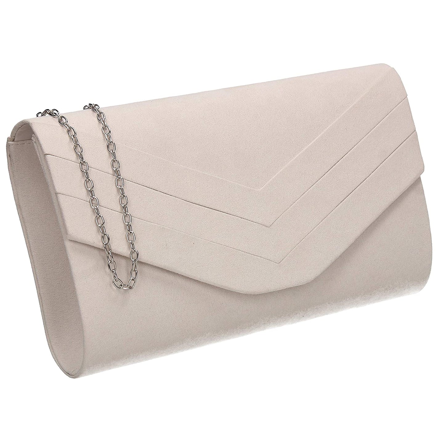 Amazon UK Ivory / Off White Suede Ladies Clutch Bag