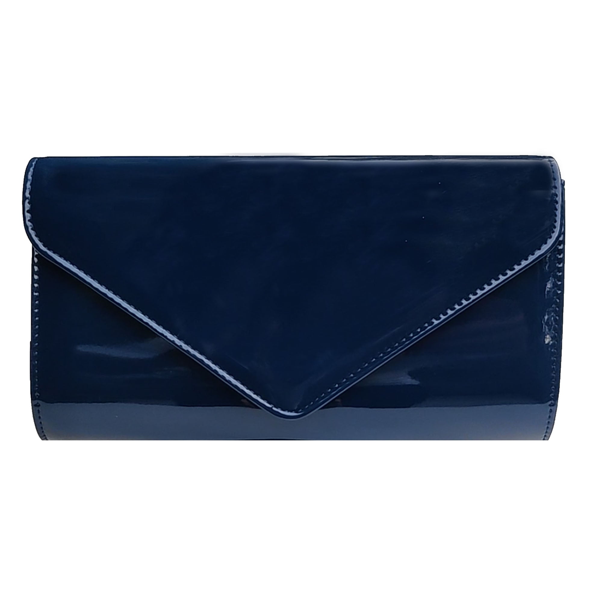 Navy blue patent leather best sale clutch bag