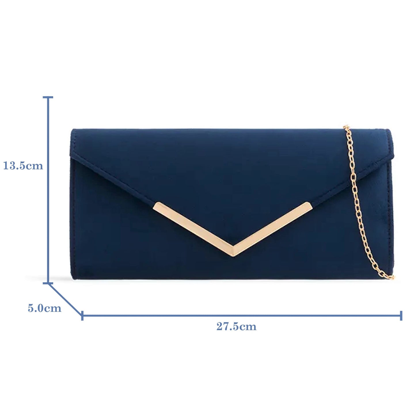 Amazon UK Navy Suede Plain Ladies Clutch Bag