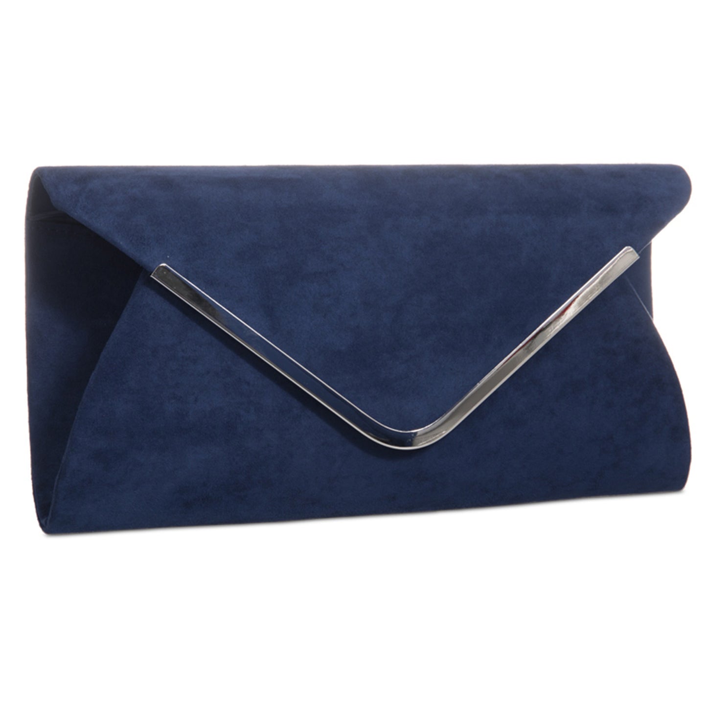 Amazon UK Navy Suede Plain Ladies Clutch Bag