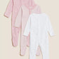 M&S Uk baby sleepsuits cotton set of 3