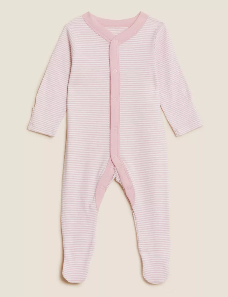 M&S Uk baby sleepsuits cotton set of 3