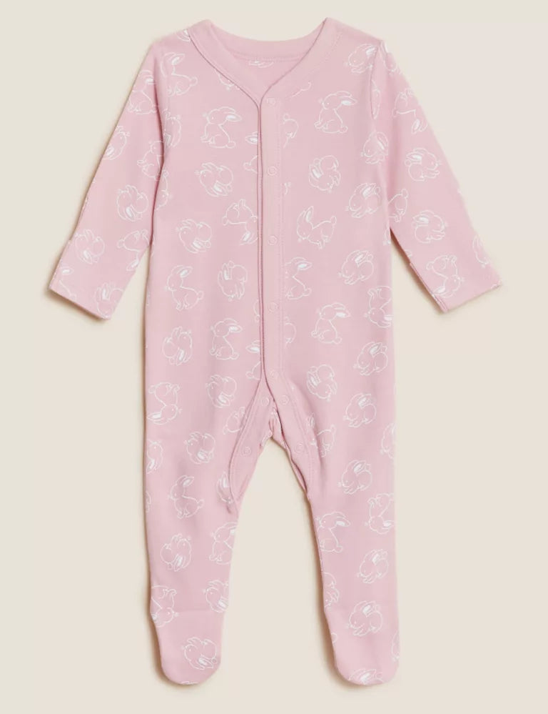 M&S Uk baby sleepsuits cotton set of 3