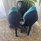 Zara women size 38 blue teal heel 4 inches