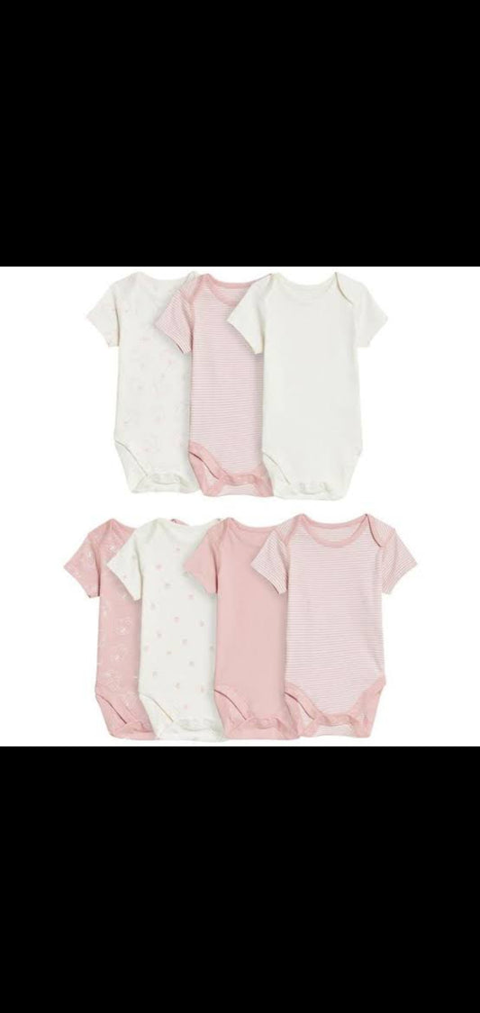 M&S Uk baby bodysuits  cotton set of 7