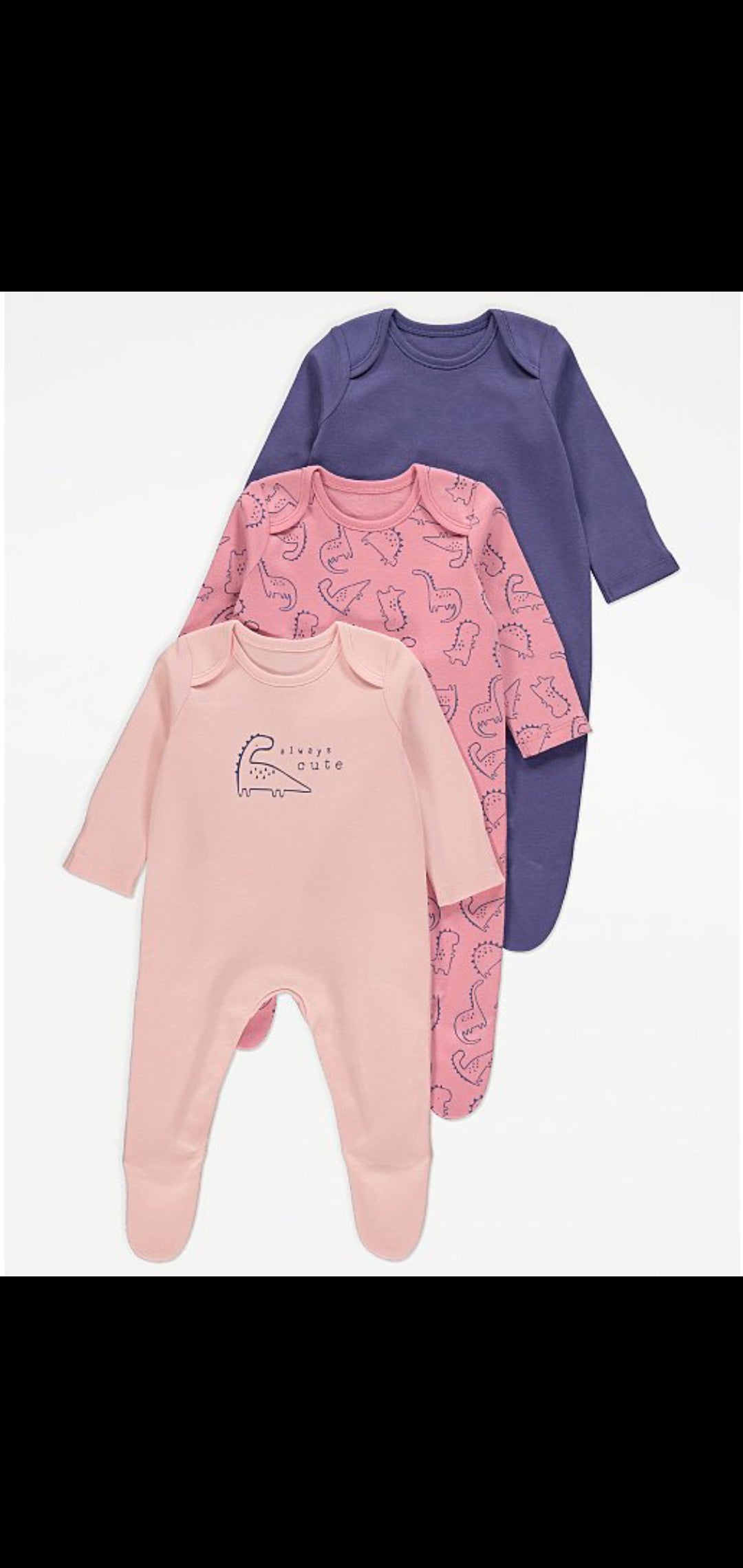 Geoege  Baby set of 3 sleepsuits 100 % cotton