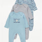 Geoege  Baby set of 3 sleepsuits 100 % cotton