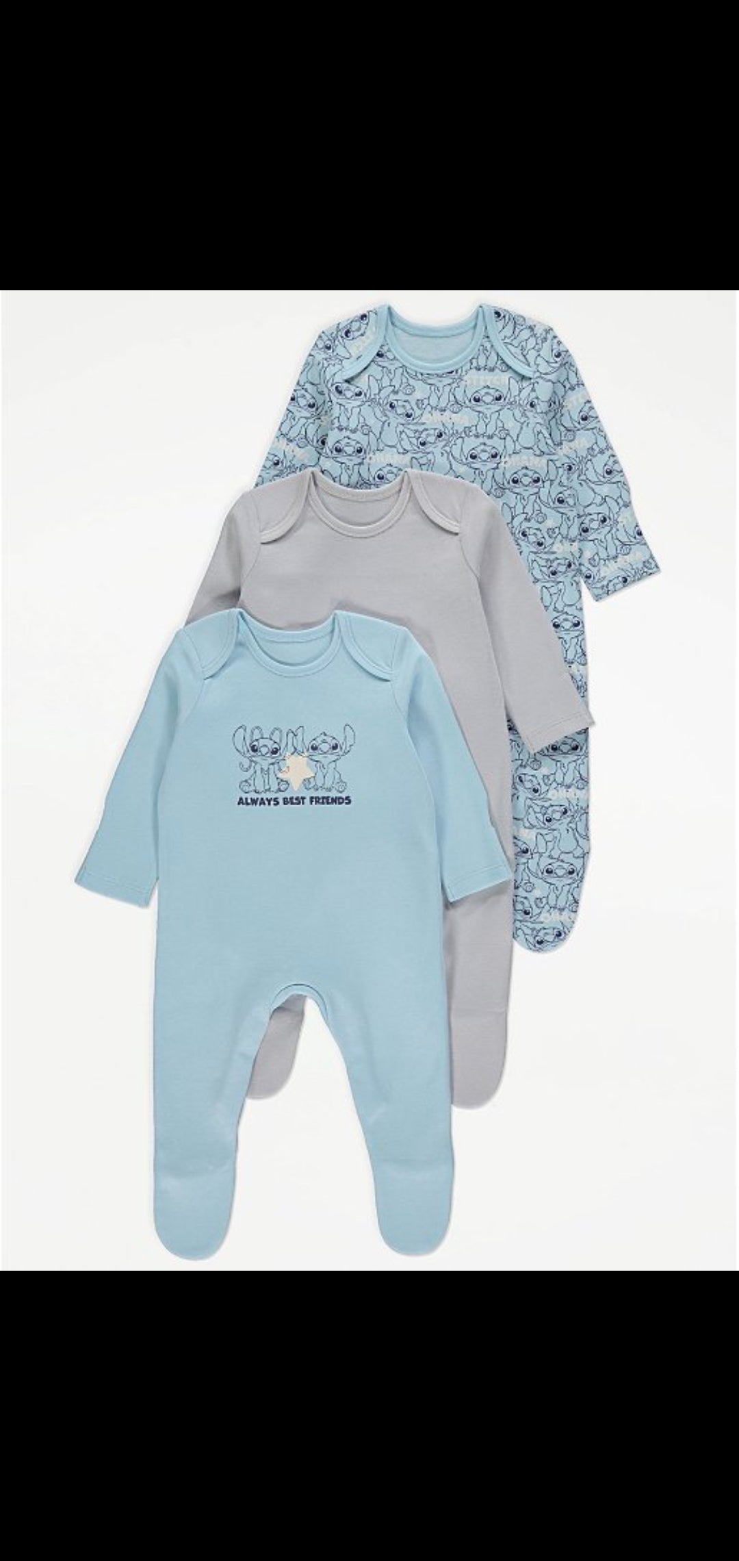 Geoege  Baby set of 3 sleepsuits 100 % cotton