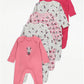 Geoege  Baby set of 5 sleepsuits 100 % cotton