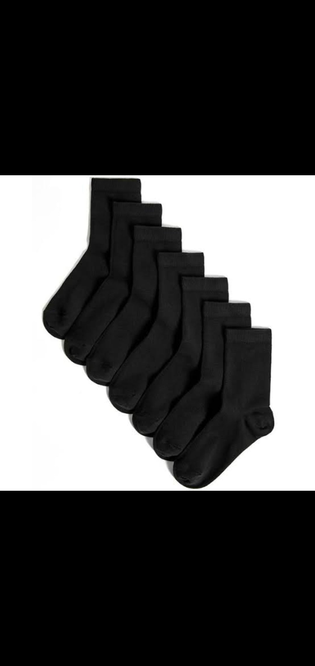 M&S uk black kids socks 7 pairs