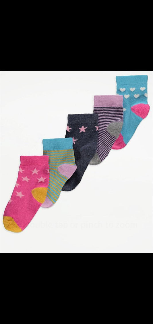 George Uk girls 5  pairs socks