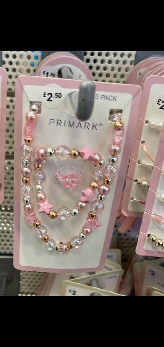 Primark girls necklace bracelet ring set