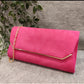 Amazon UK Ladies Clutch Bag Pink Suede