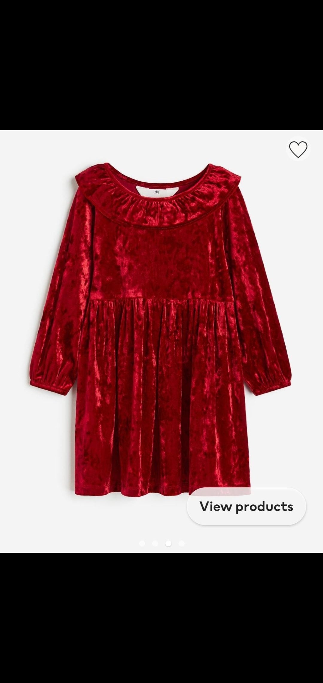 H&m uk red velvet dress