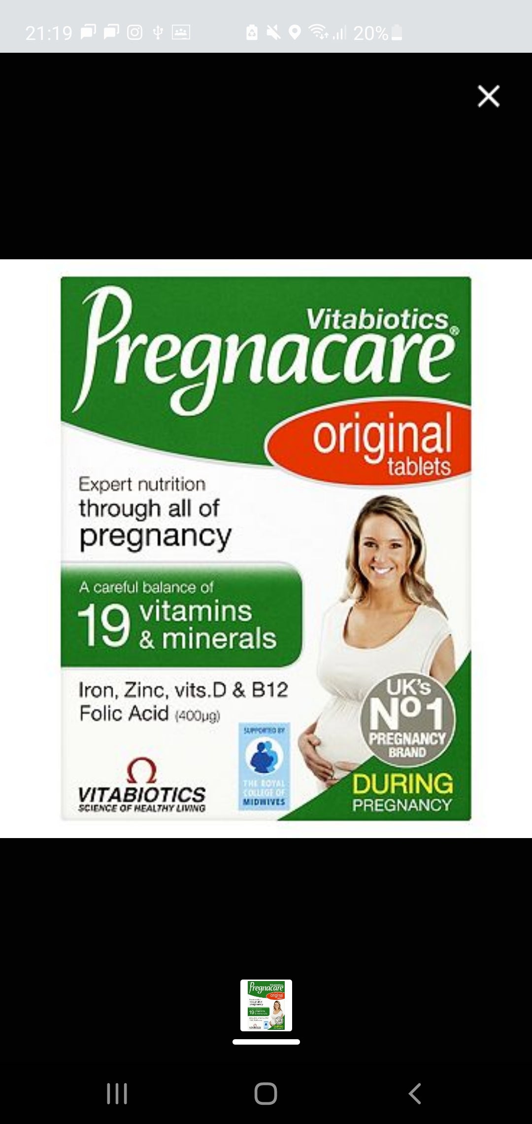 Vitabiotics Pregnacare Uk original 30 tablets expiry 10/26