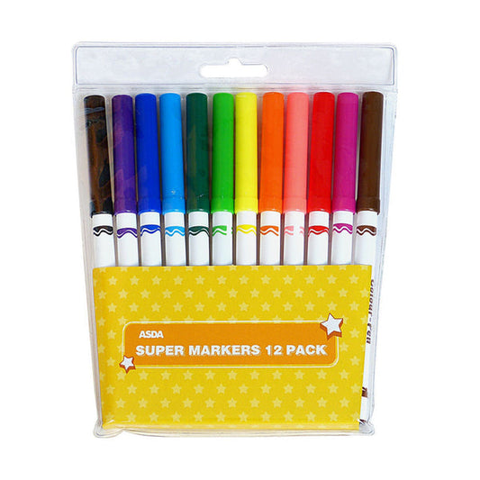 Asda Uk kids 12 color super markers