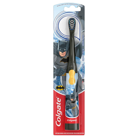 Colgate Batman Toothbrush For Kids, Battery Powered Electric Toothbrush, Age 3+, Kids Toothbrush With Extra Soft Bristles