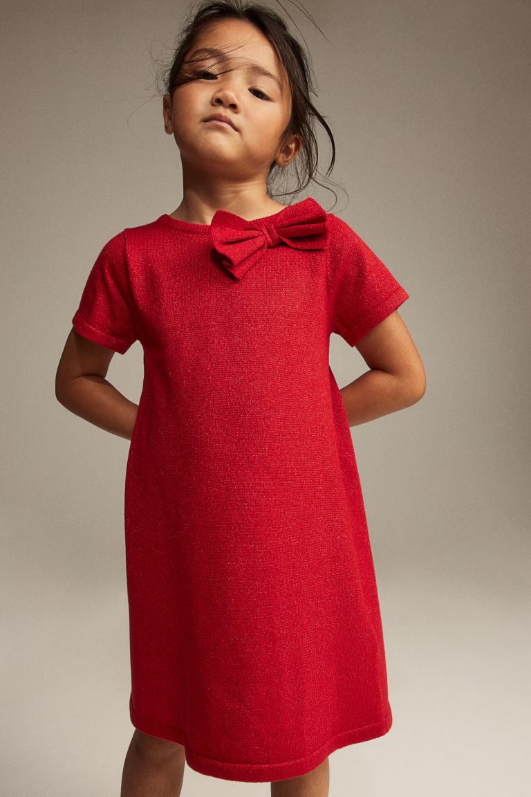 H&M uk girls glitter dress red