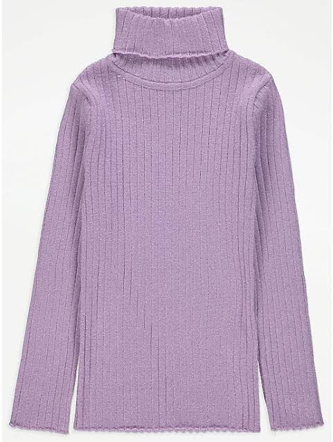 George Uk Lilac roll neck high nec sparkle jumper